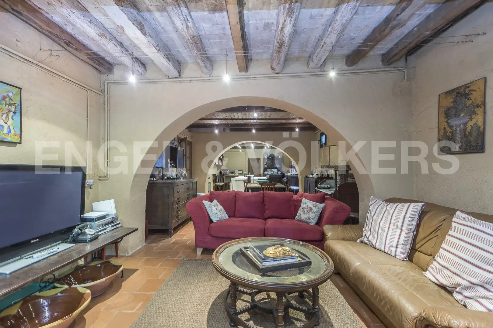 Sala de estar de Finca rústica en venta en Sant Cebrià de Vallalta con Calefacción, Jardín privado y Terraza
