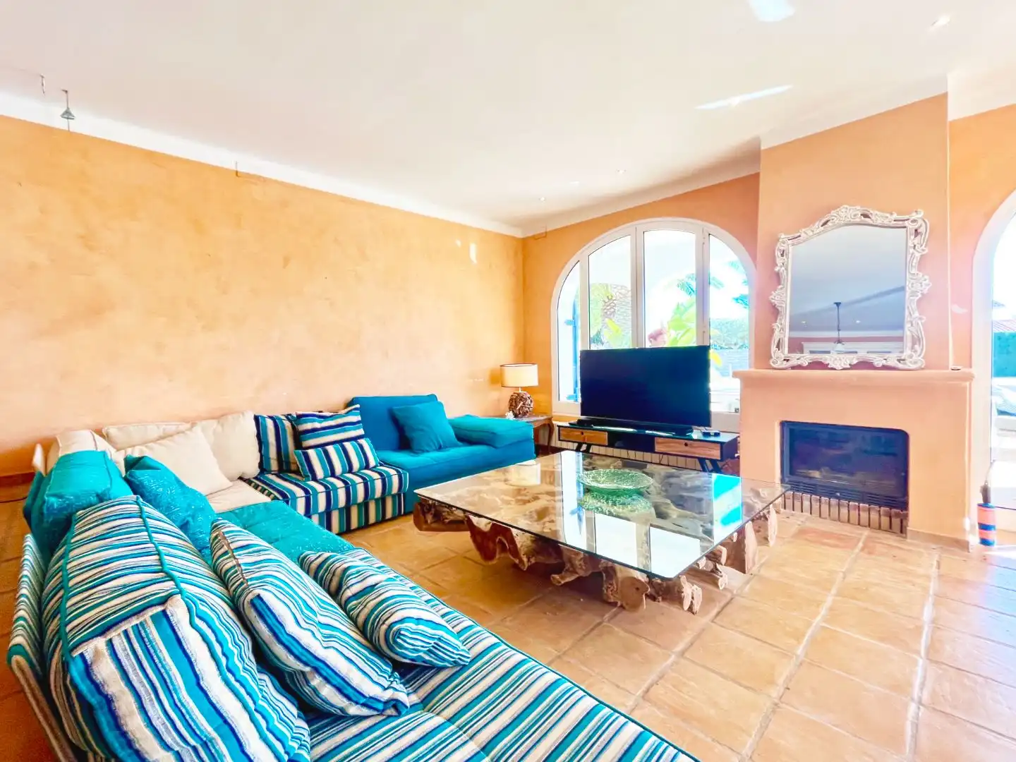 Sala de estar de Casa o chalet en venta en L'Ametlla de Mar  con Aire acondicionado, Terraza y Piscina