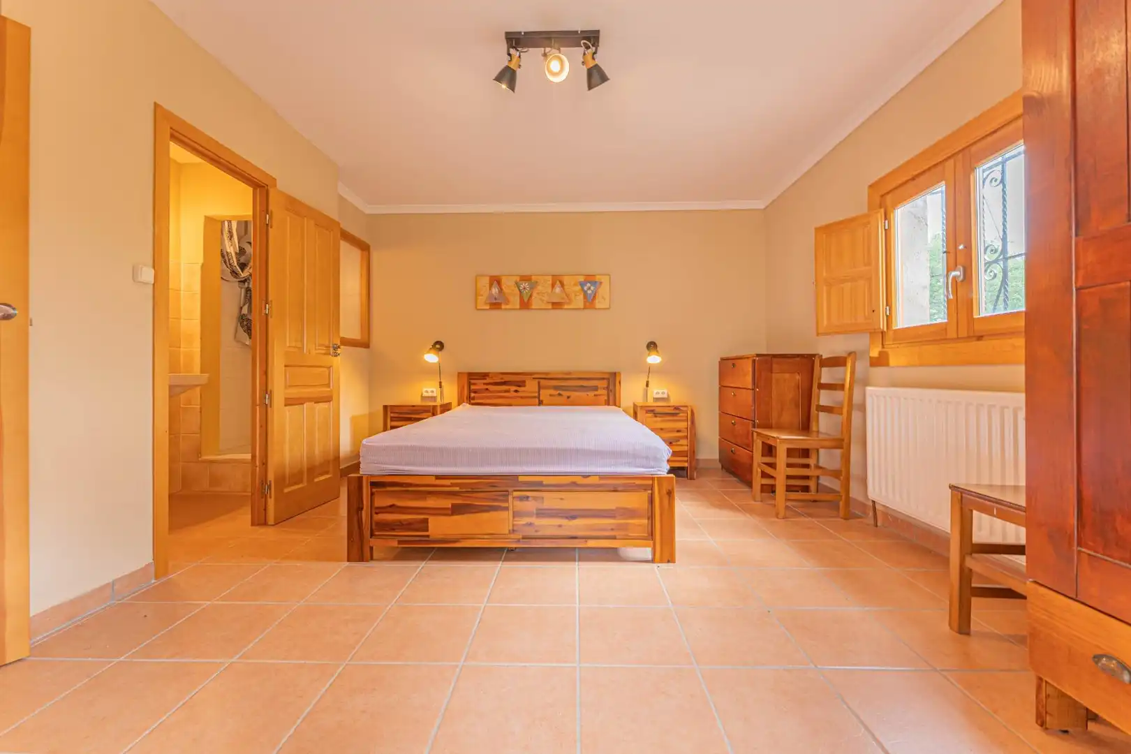 Bedroom of Country homes for sale in Lladó  with Terrace and Swimming Pool