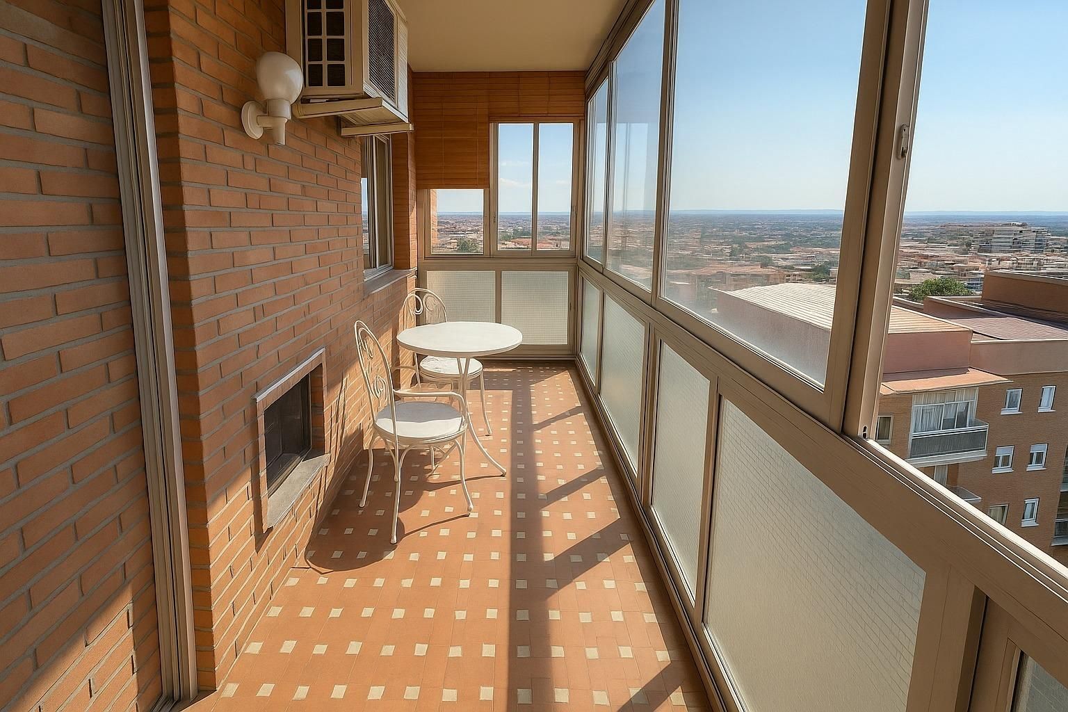 Balcony of Flat for sale in  Madrid Capital  with Air Conditioner, Heating and Private garden