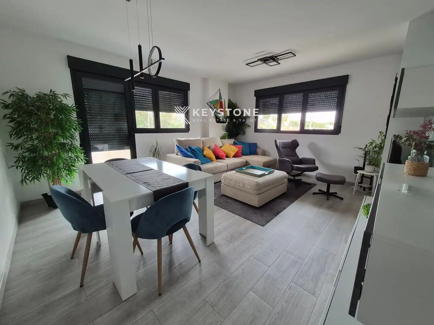 Wohnzimmer von Wohnung zur Miete in Alicante / Alacant mit Klimaanlage, Heizung und Terrasse