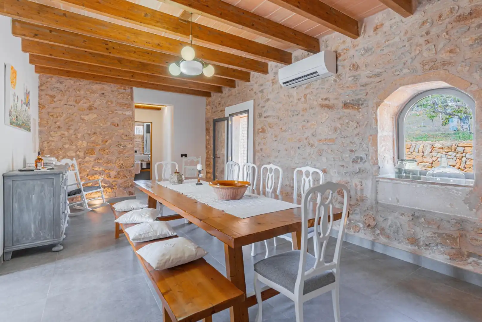 Esszimmer von Country house zur Miete in Manacor mit Klimaanlage, Heizung und Privatgarten