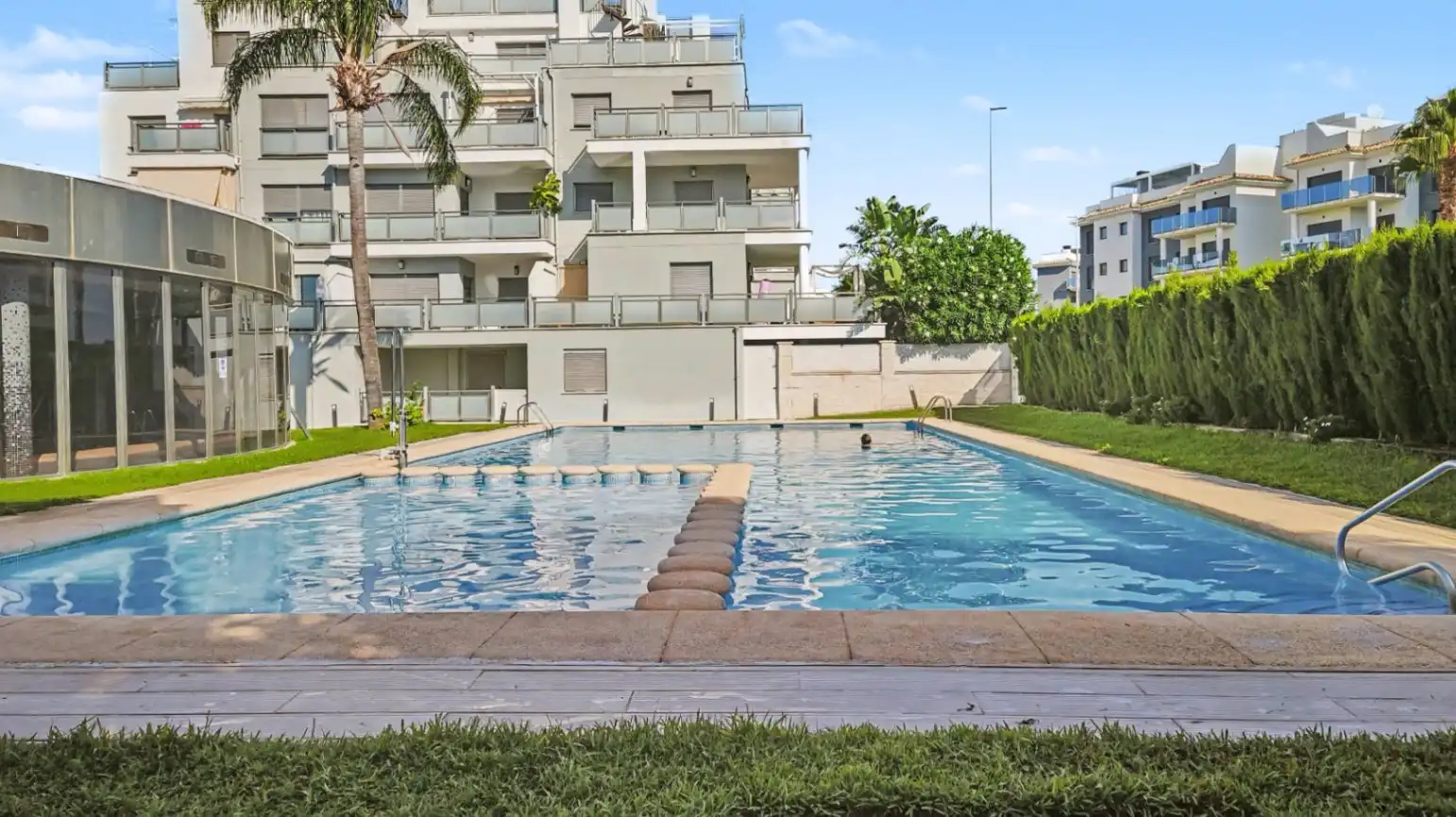 Swimming pool of Apartments for sale in Oliva  with Air Conditioner, Heating and Private garden