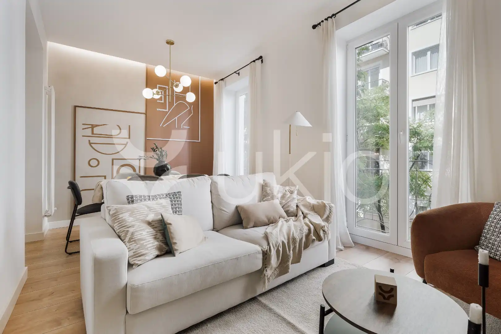 Living room of Apartments for rent in Madrid  with Air Conditioner, Heating and Furnished