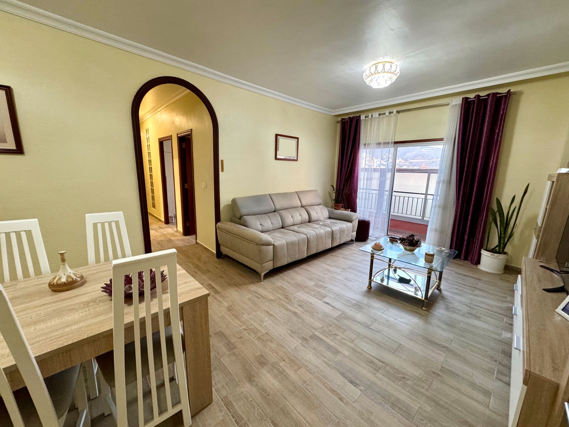 Living room of Flat for sale in  Santa Cruz de Tenerife Capital  with Terrace, Furnished and Oven