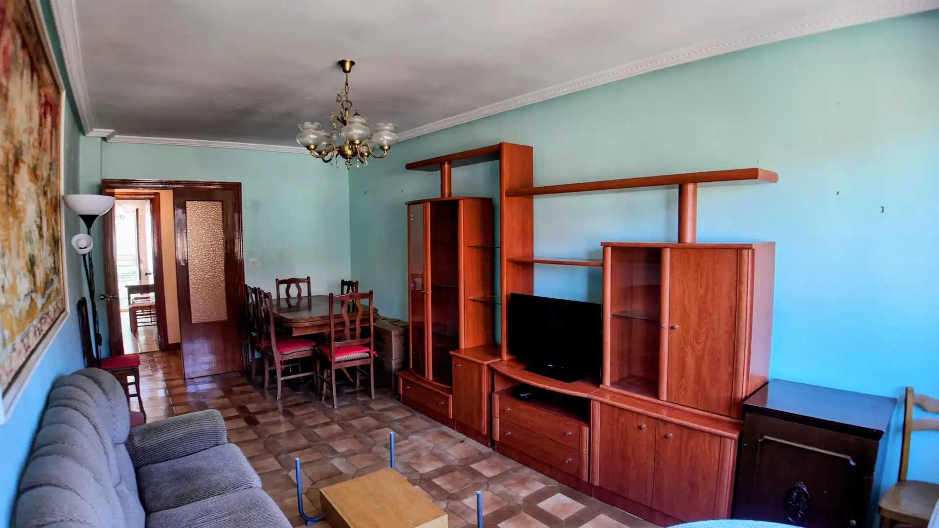 Living room of Flat for sale in Herrera de Pisuerga  with Heating, Terrace and Furnished