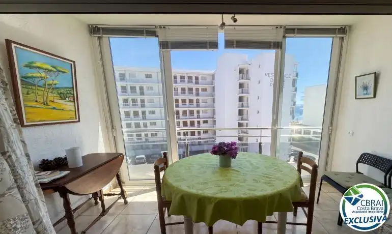 Balcony of Flat for sale in Roses  with Terrace, Furnished and TV