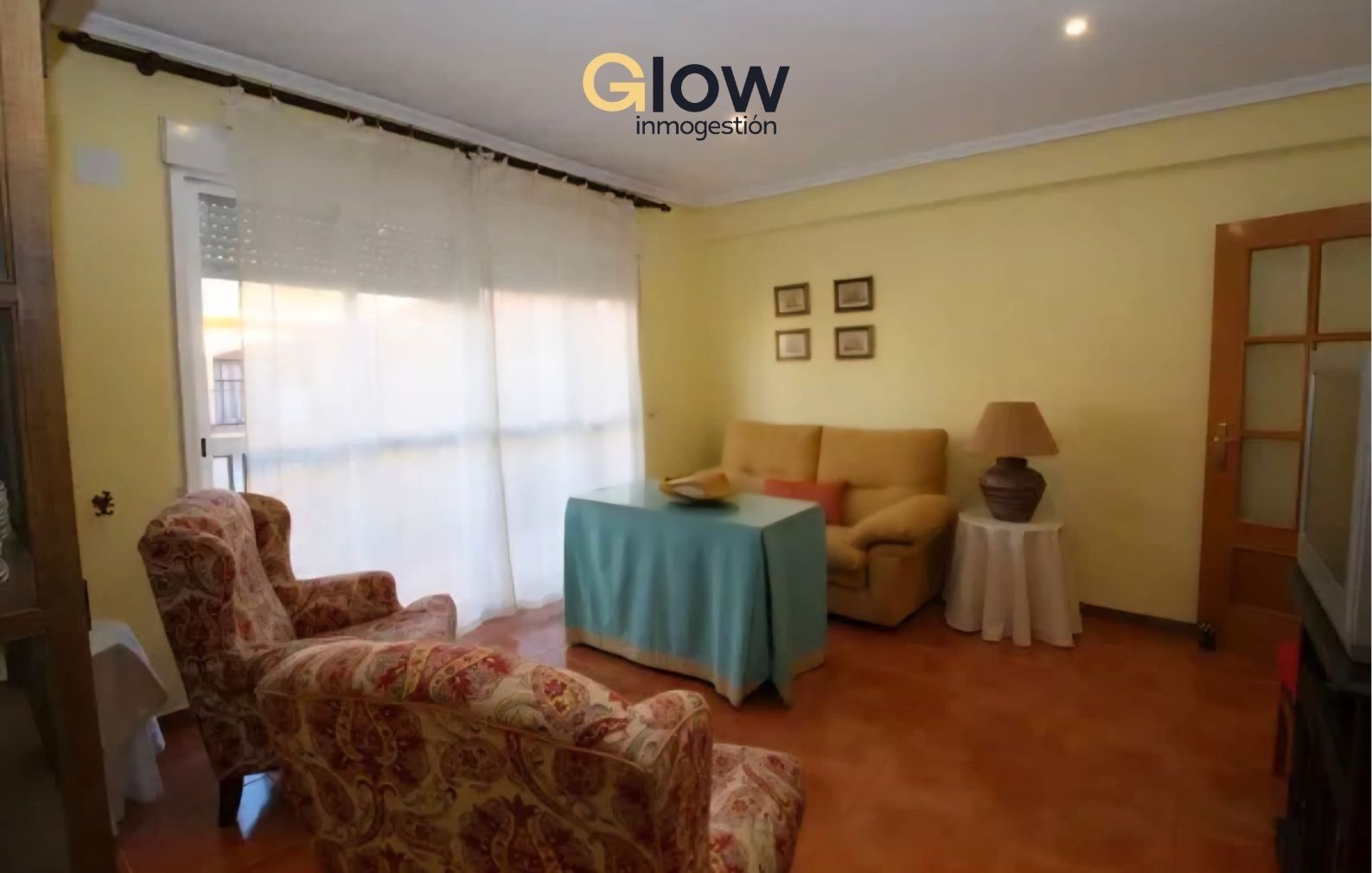 Living room of Flat to rent in Badajoz Capital  with Heating, Terrace and Furnished