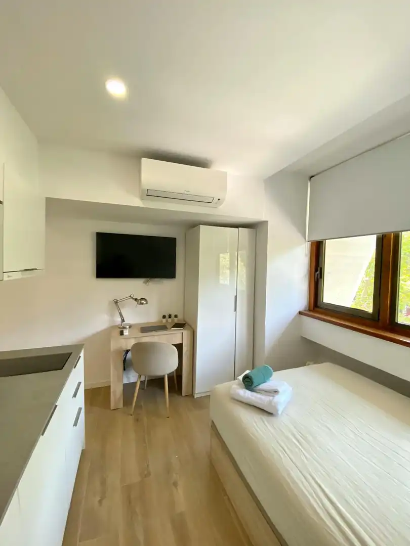 Schlafzimmer von Wohnung zur Miete in Madrid mit Klimaanlage, Heizung und Privatgarten