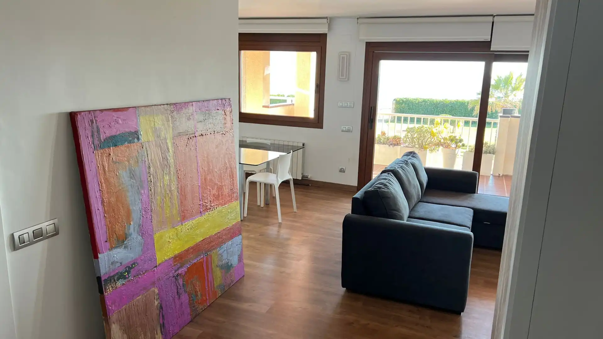 Wohnzimmer von Wohnung zur Miete in Gavà mit Heizung, Parkett und Terrasse