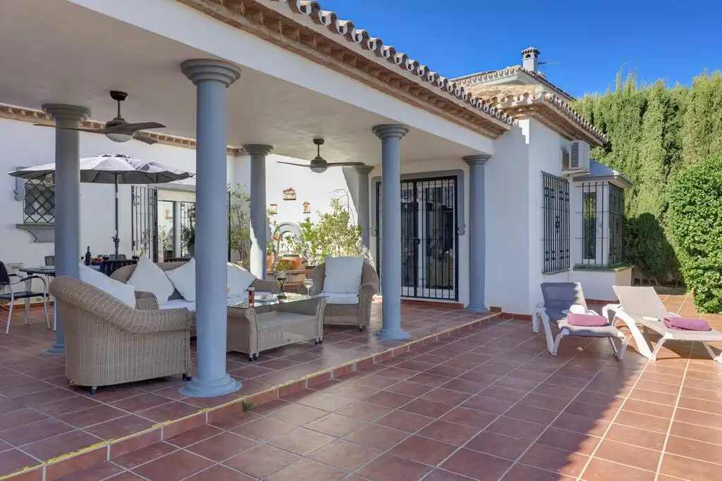 Terrassa de Casa o xalet en venda en Mijas amb Aire condicionat, Jardí privat i Terrassa