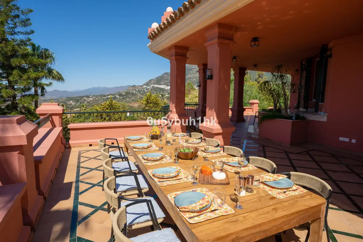 Terraza de Casa o chalet de alquiler en Fuengirola con Aire acondicionado, Jardín privado y Piscina
