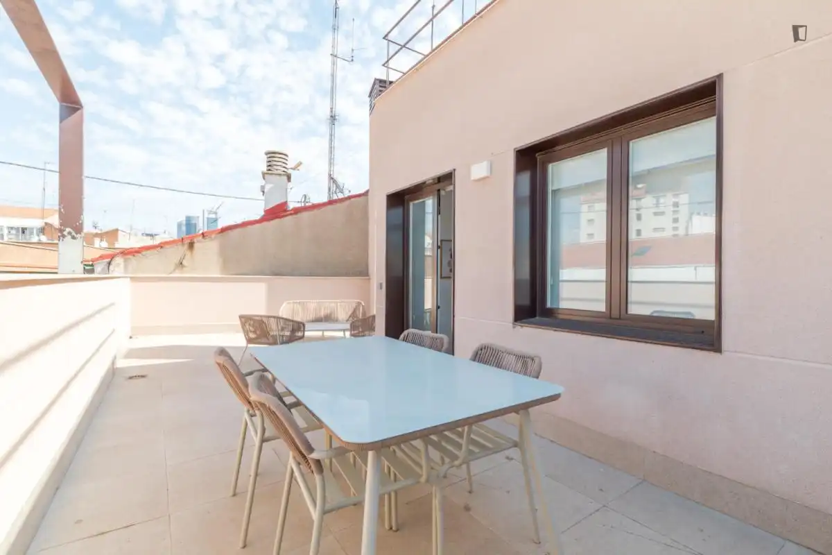 Terraza de Estudio de alquiler en Madrid con Aire acondicionado, Amueblado y Horno