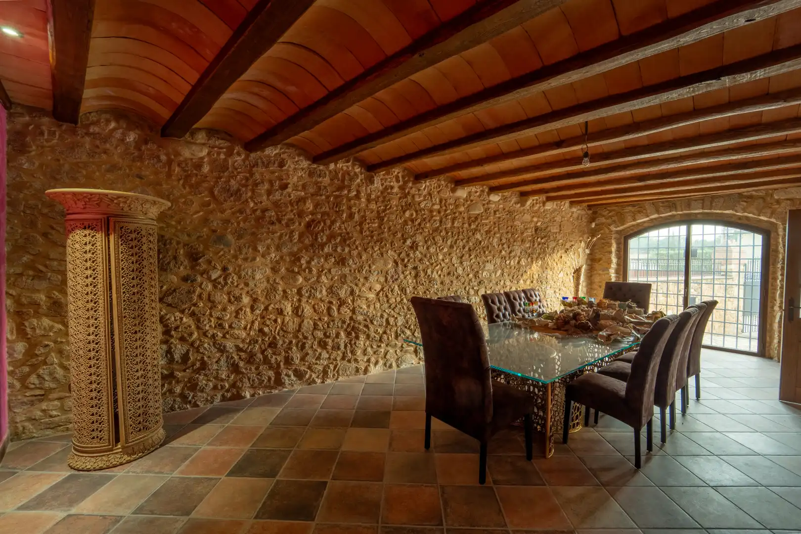 Comedor de Finca rústica en venta en Sant Joan de Mollet con Aire acondicionado, Calefacción y Jardín privado