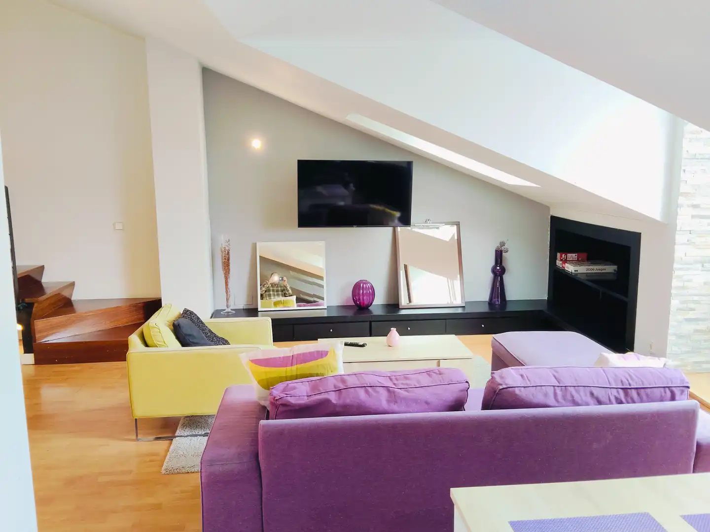 Sala de estar de Dúplex en venta en Santander con Calefacción, Parquet y Amueblado