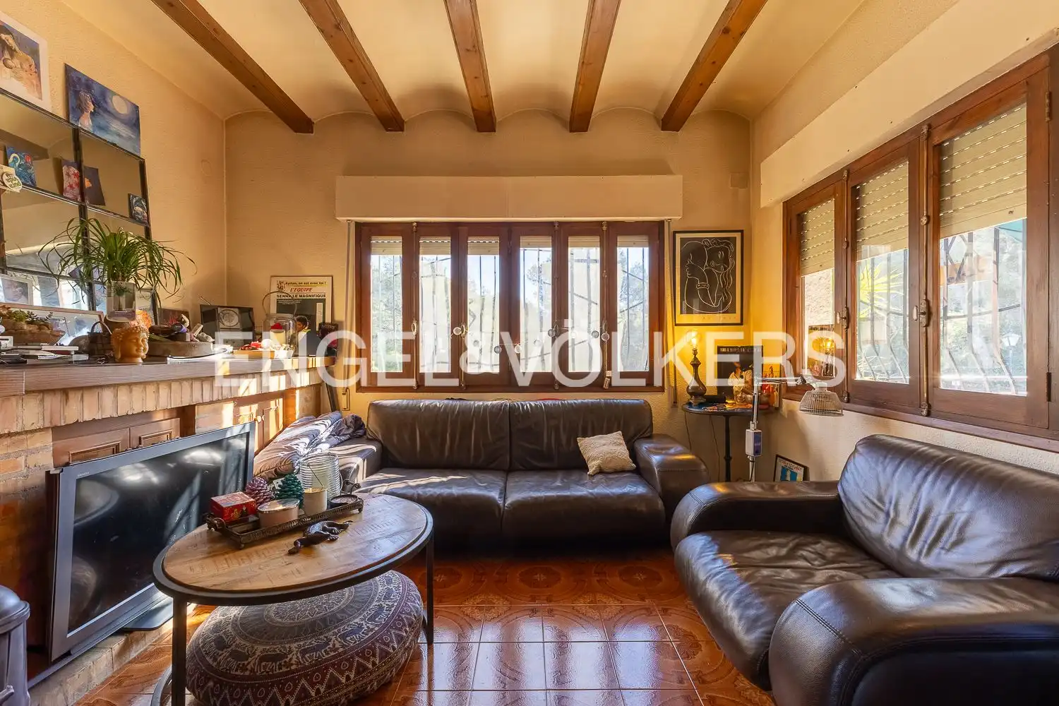 Sala de estar de Casa o chalet en venta en La Font d'en Carròs con Aire acondicionado, Calefacción y Jardín privado