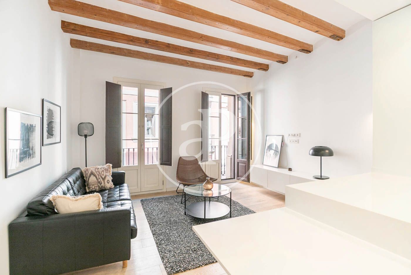 Sala d'estar de Pis en venda en  Barcelona Capital amb Aire condicionat, Calefacció i Moblat