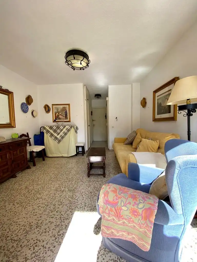 Sala de estar de Estudio en venta en Benalmádena con Terraza y Amueblado