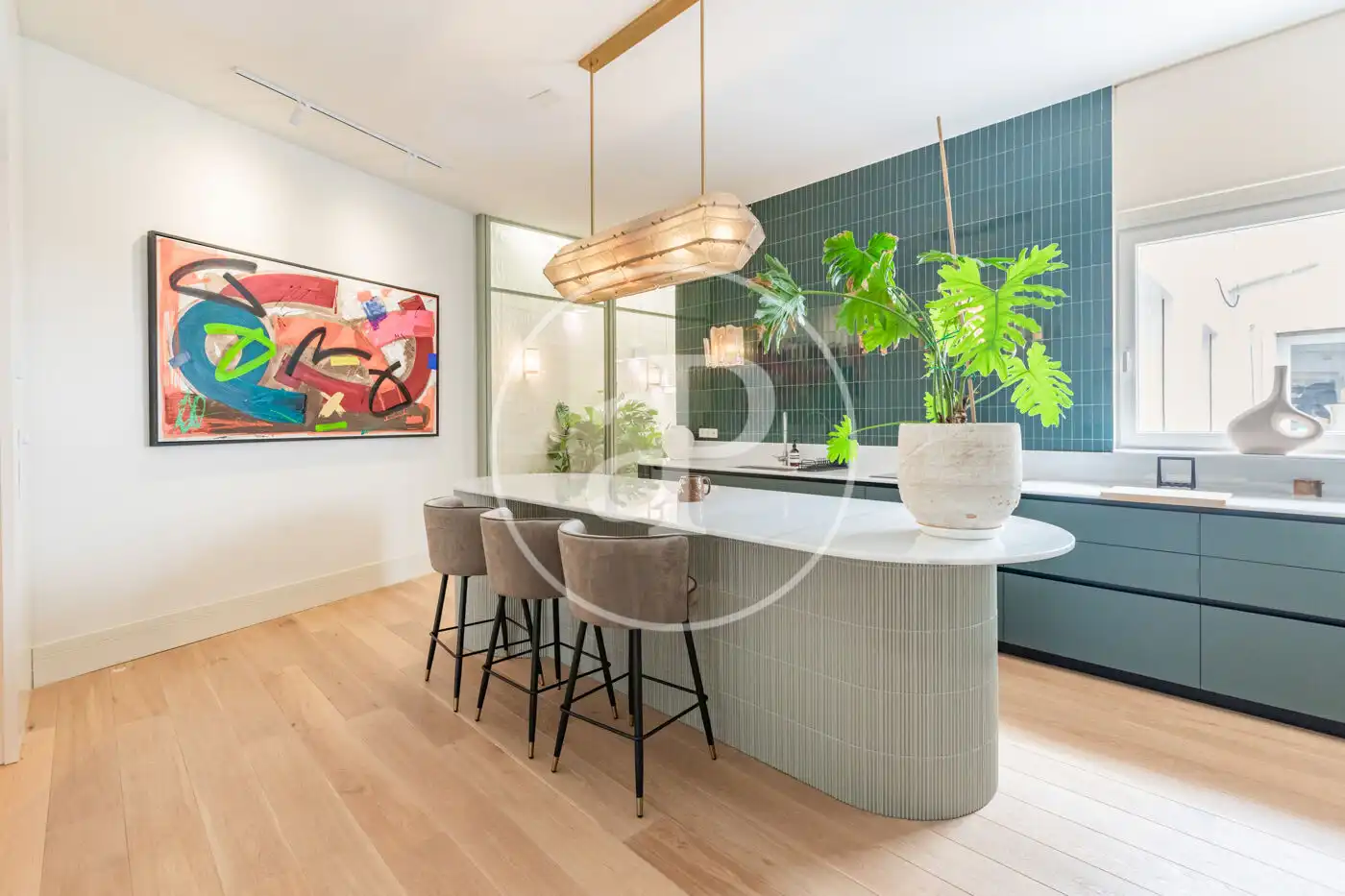 Küche von Wohnung zur Miete in Madrid mit Klimaanlage, Heizung und Privatgarten