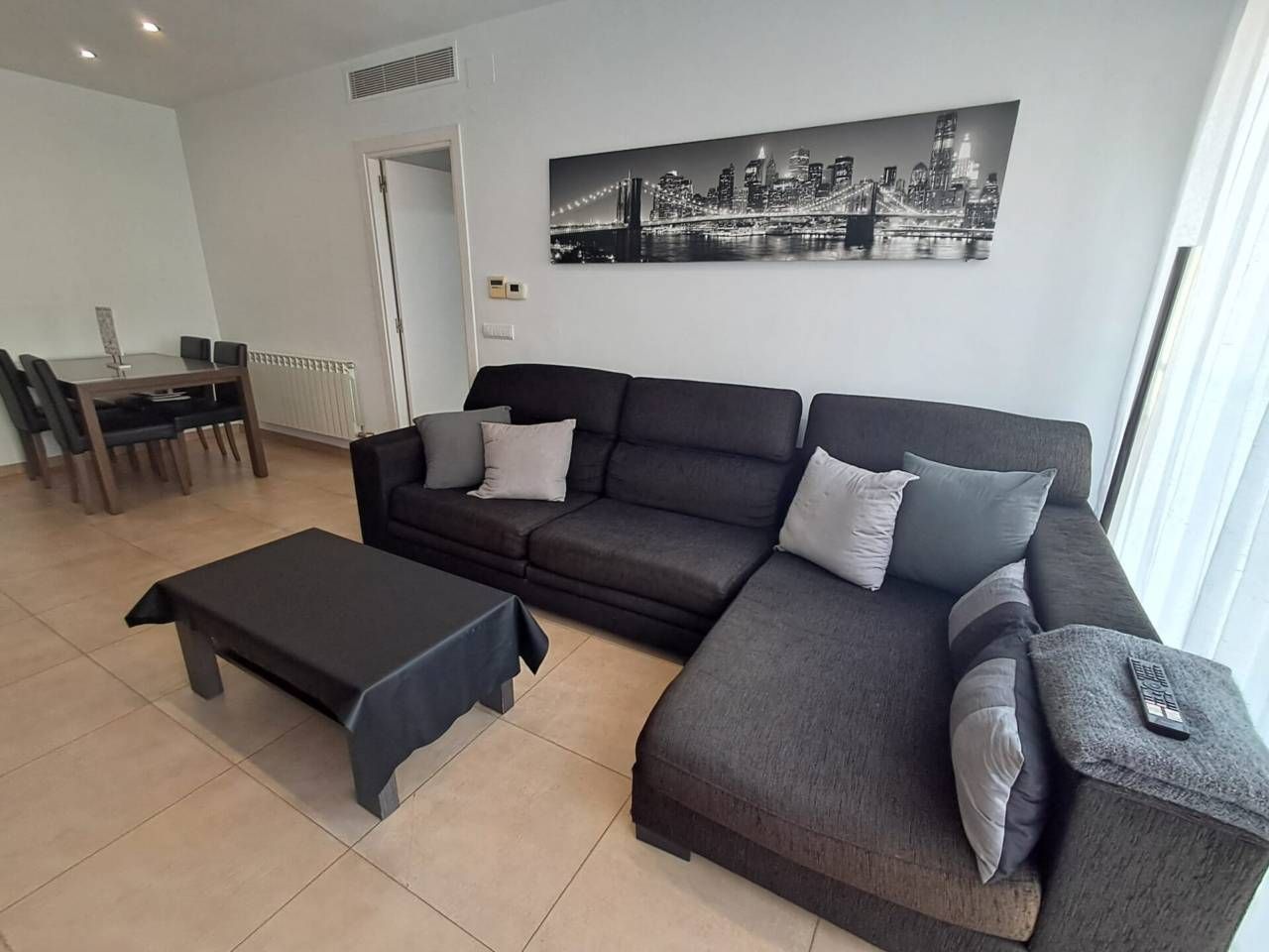 Living room of Flat for sale in Blanes  with Air Conditioner, Heating and Parquet flooring