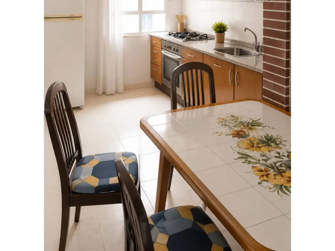 Küche von Wohnung zum Verkauf in Benicolet mit Klimaanlage, Möbliert und Balkon