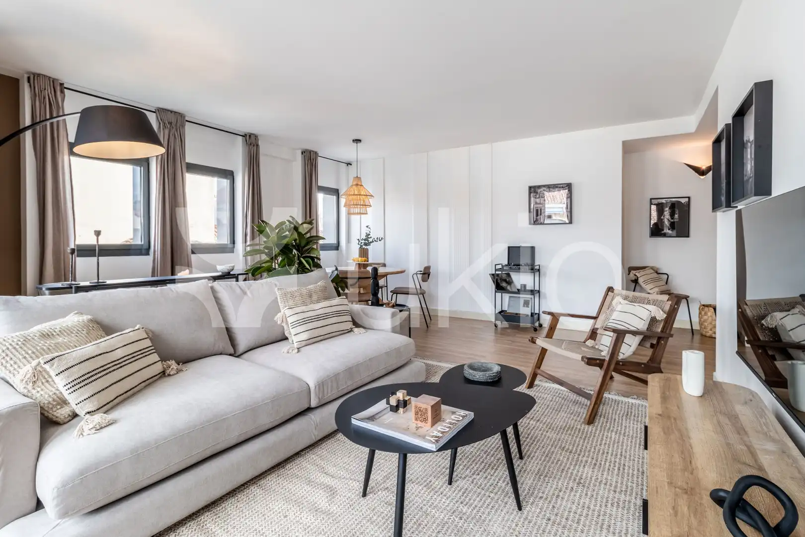 Wohnzimmer von Wohnung zur Miete in Madrid mit Klimaanlage, Heizung und Terrasse