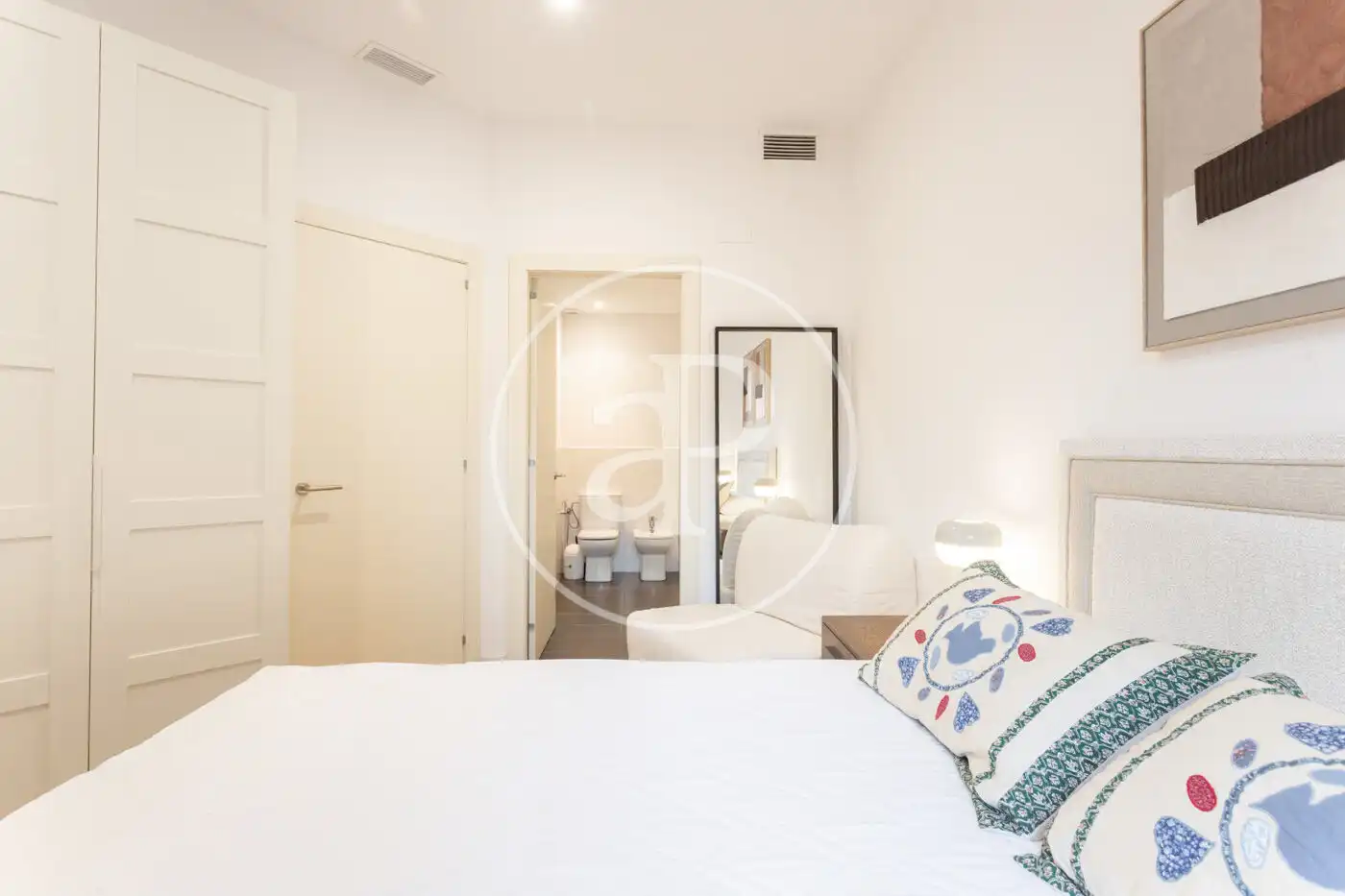 Schlafzimmer von Wohnung zur Miete in Barcelona mit Klimaanlage, Heizung und Möbliert