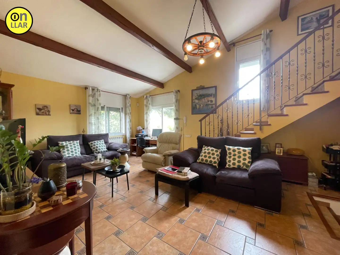 Sala de estar de Casa o chalet en venta en L'Ametlla del Vallès con Calefacción, Jardín privado y Terraza