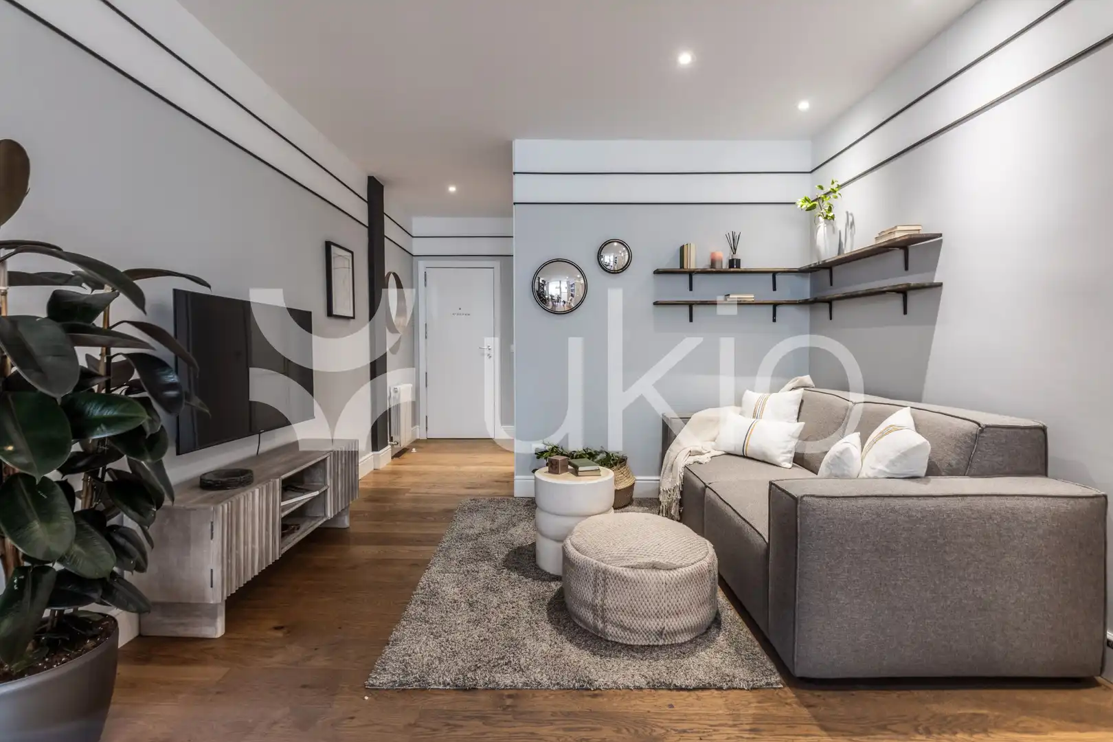 Sala de estar de Apartamento de alquiler en Madrid con Aire acondicionado, Calefacción y Terraza