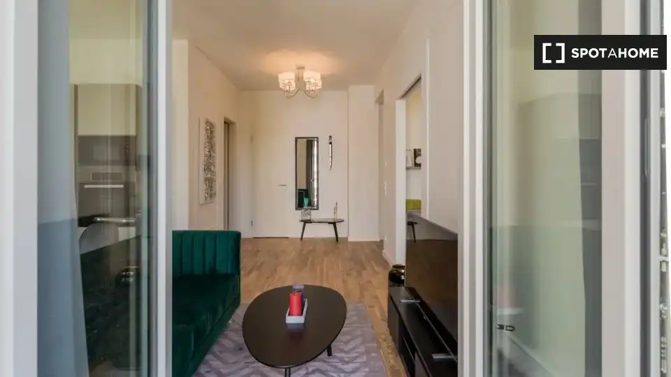 Sala d'estar de Apartament per a compartir en Nuñomoral amb Aire condicionat, Terrassa i Moblat