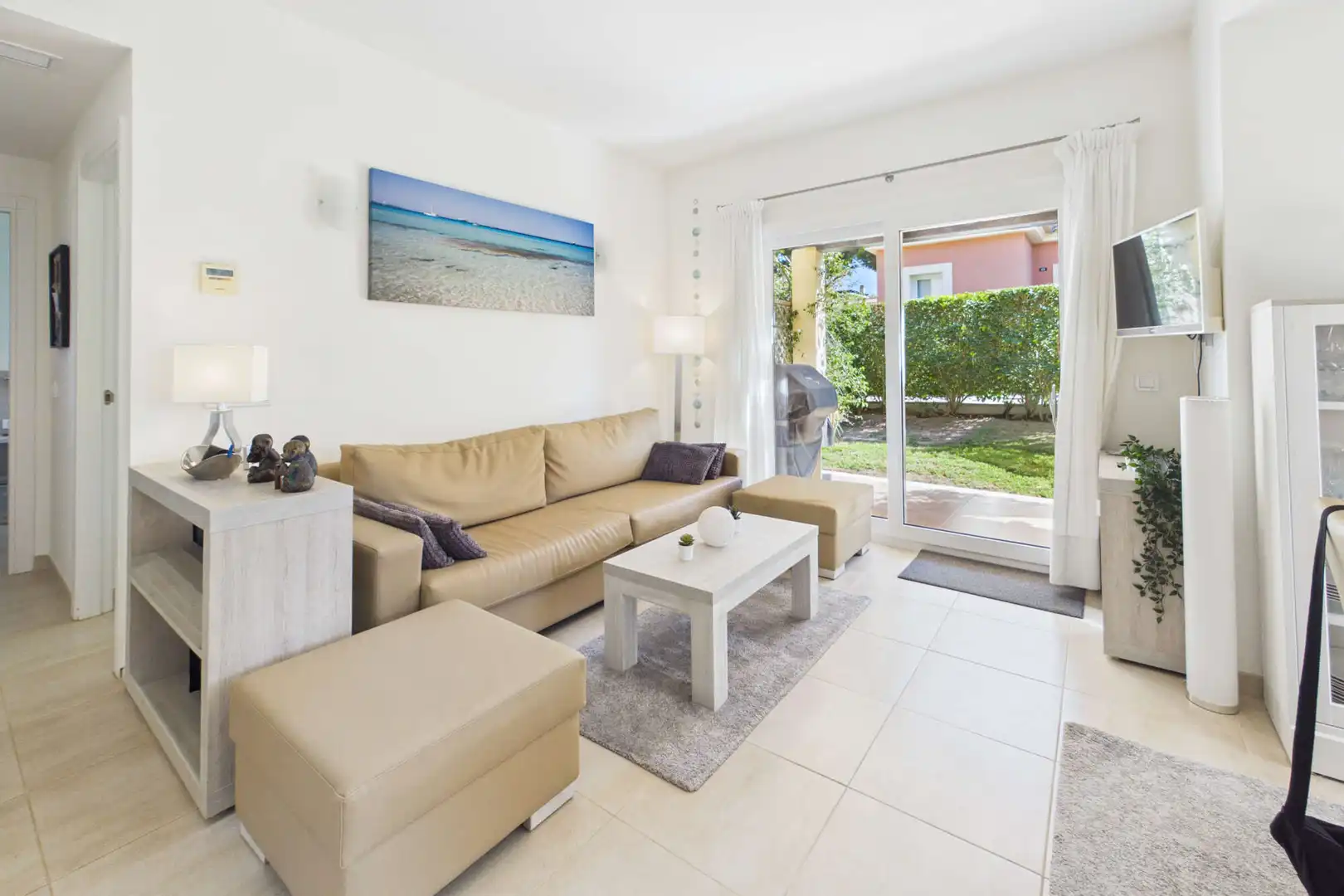 Sala d'estar de Planta baixa en venda en Campos amb Aire condicionat, Terrassa i Moblat