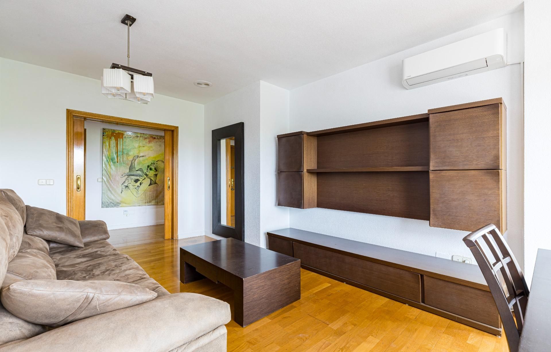 Living room of Flat for sale in  Murcia Capital  with Air Conditioner, Parquet flooring and Terrace