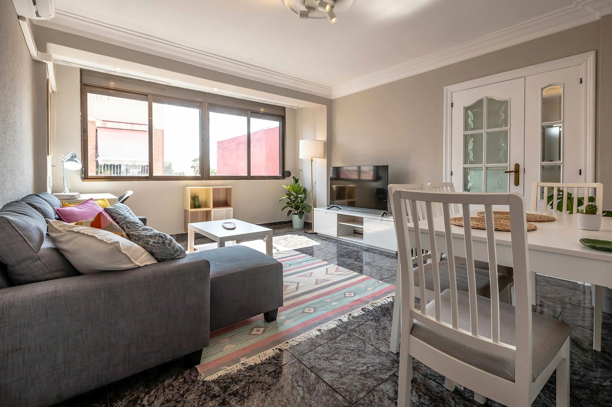 Living room of Flat to rent in  Valencia Capital  with Air Conditioner, Heating and Furnished