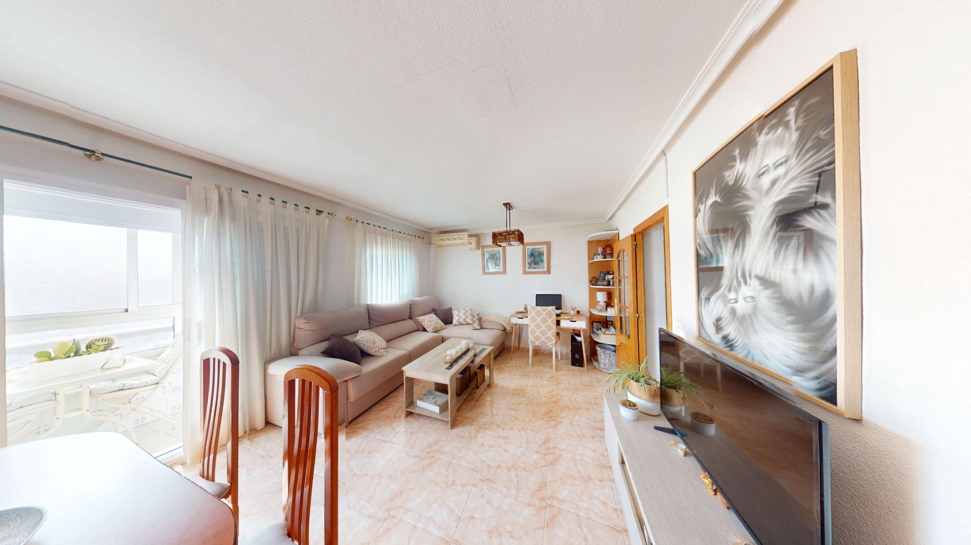 Sala de estar de Piso en venta en Alicante / Alacant con Aire acondicionado, Amueblado y Balcón