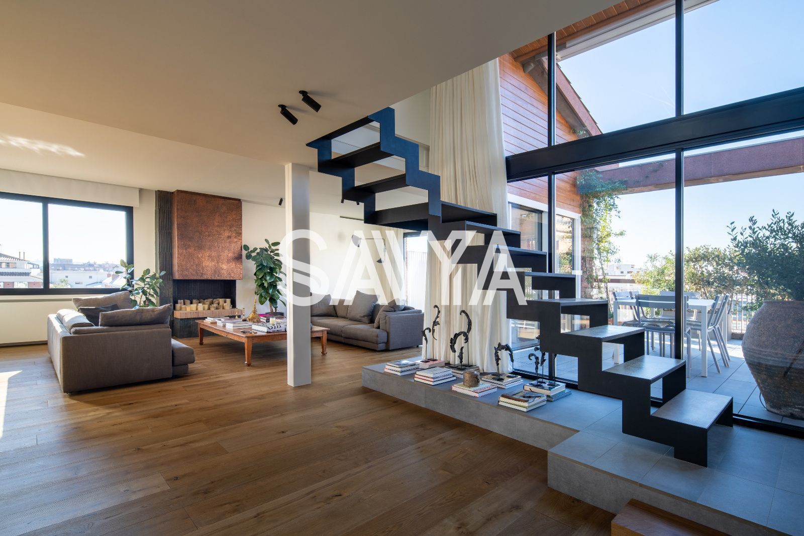 Living room of Attic to rent in  Barcelona Capital  with Air Conditioner, Heating and Terrace