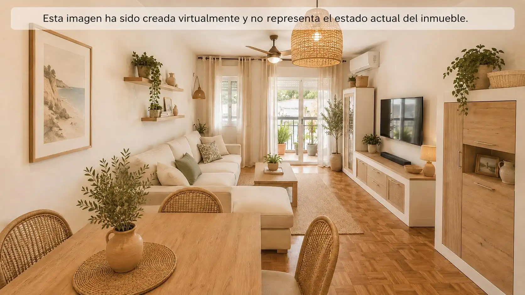 Sala d'estar de Pis en venda en Benalmádena amb Aire condicionat, Parquet i Terrassa