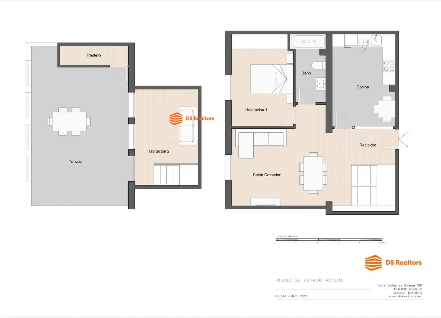 Dachboden zur Miete in Madrid mit Heizung, Terrasse und Möbliert