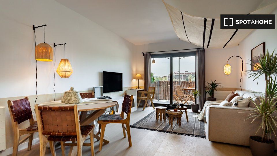 Living room of Flat to rent in  Barcelona Capital  with Air Conditioner, Heating and Furnished