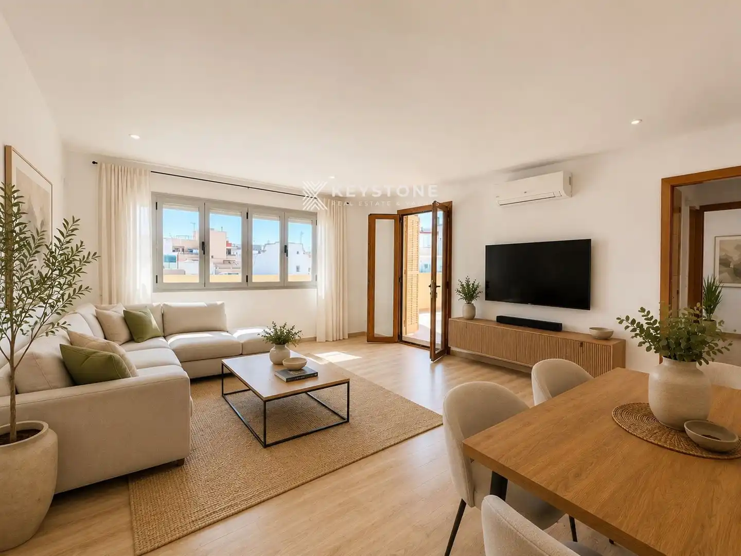 Wohnzimmer von Dachboden zur Miete in  Palma de Mallorca mit Klimaanlage und Terrasse
