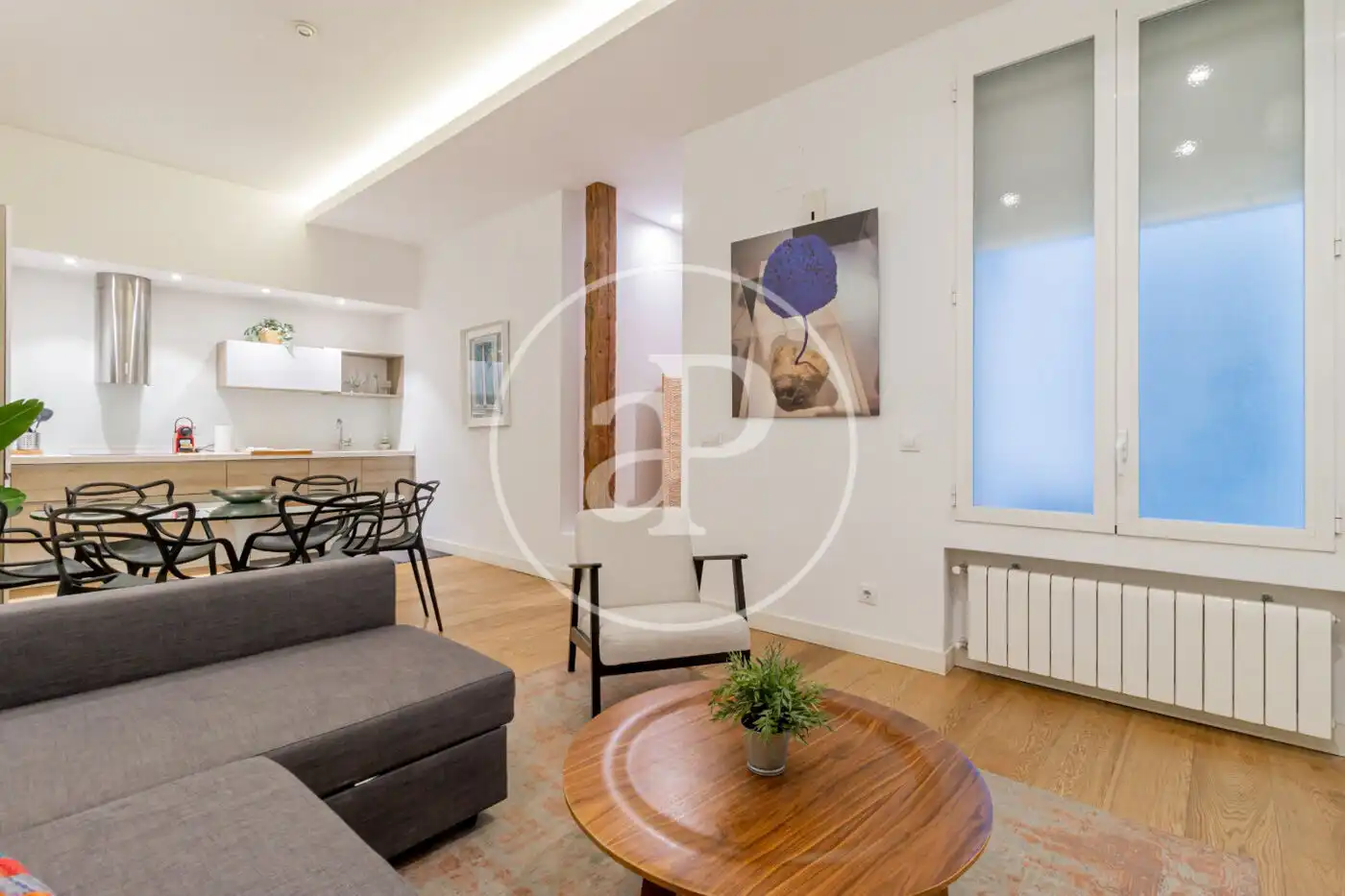 Wohnzimmer von Wohnung zur Miete in Madrid mit Klimaanlage, Heizung und Möbliert