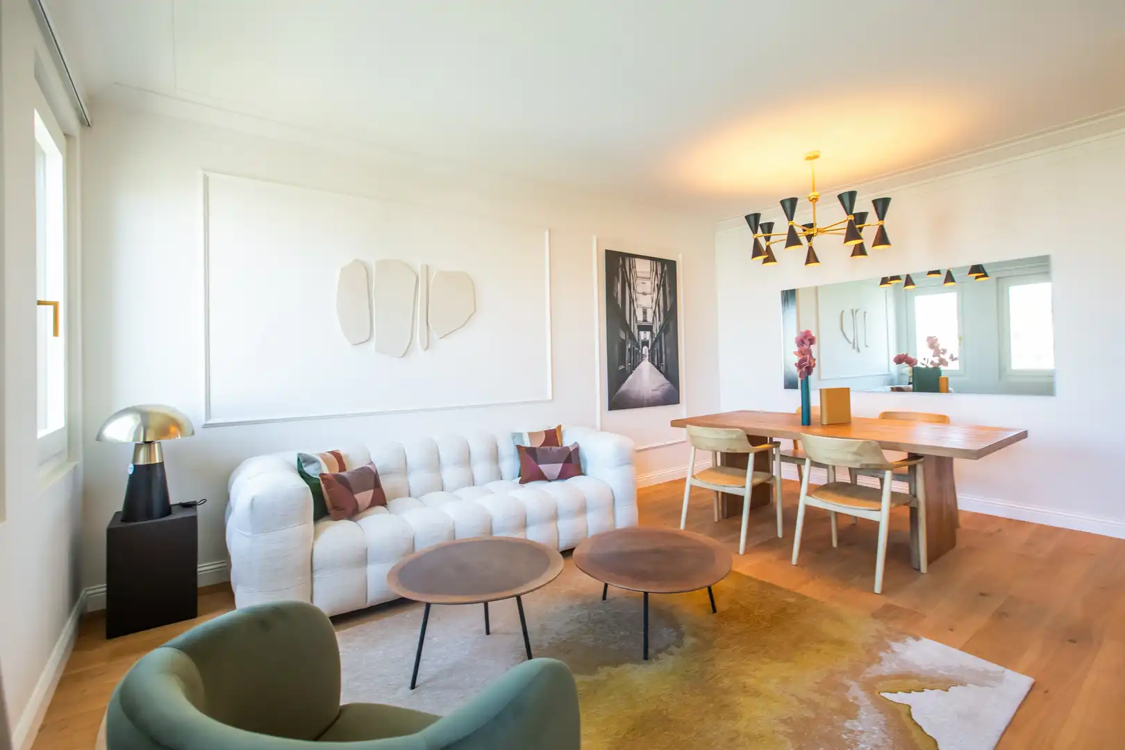 Wohnzimmer von Dachboden zur Miete in Barcelona mit Klimaanlage, Heizung und Parkett