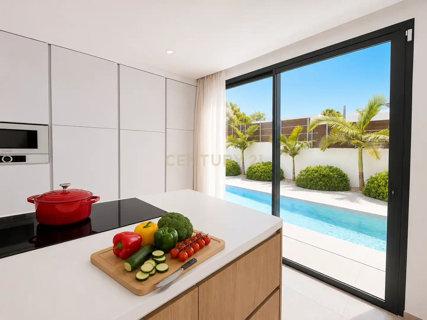 Cuina de Casa o xalet de lloguer en Santa Eulària des Riu amb Aire condicionat, Jardí privat i Traster