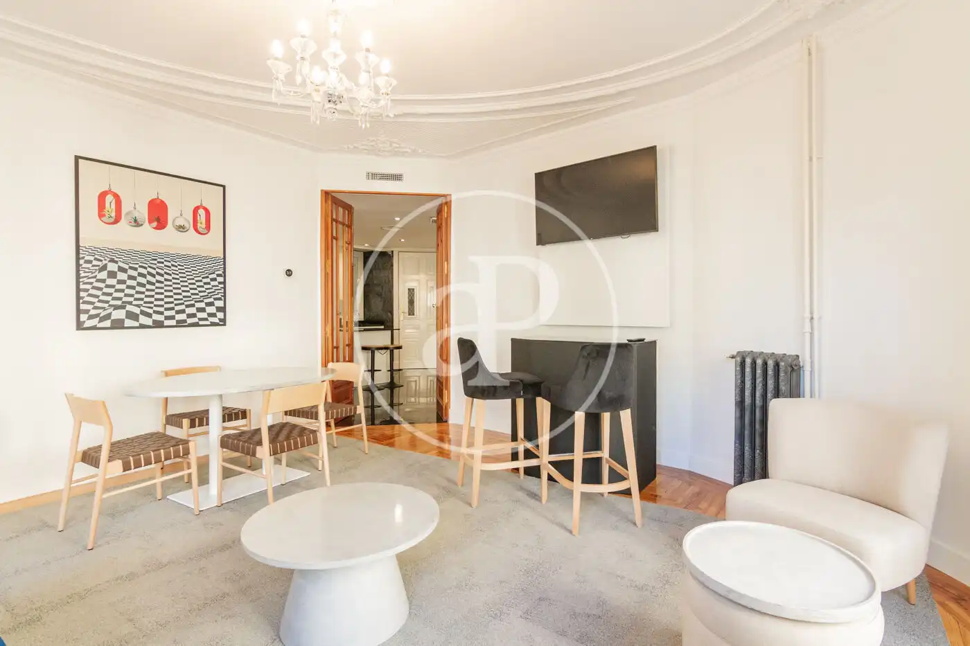 Wohnzimmer von Wohnung zur Miete in Madrid mit Klimaanlage, Heizung und Möbliert