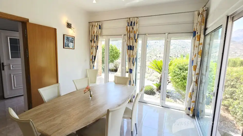 Dining room of Houses for sale in Cómpeta  with Air Conditioner, Private garden and Swimming Pool