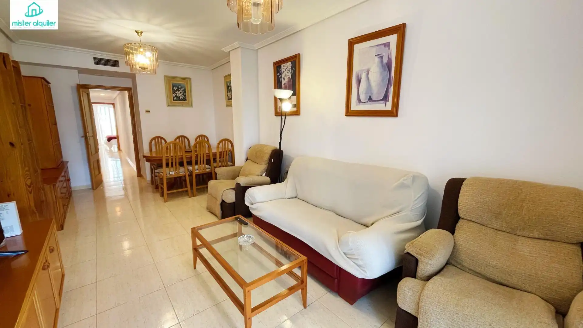 Sala d'estar de Apartament de lloguer en El Campello amb Aire condicionat, Calefacció i Terrassa