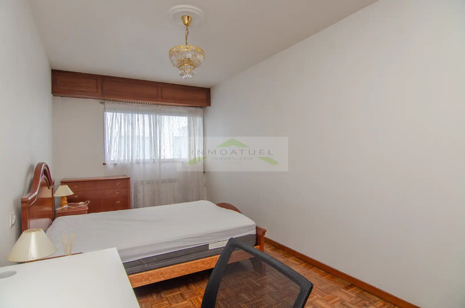 Schlafzimmer von Wohnung zur Miete in A Coruña Capital  mit Heizung, Parkett und Terrasse