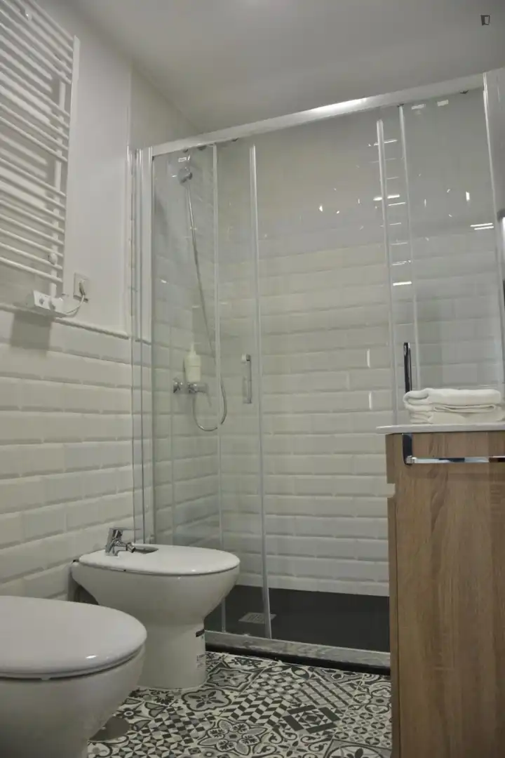 Baño de Apartamento de alquiler en Madrid con Aire acondicionado, Calefacción y Amueblado
