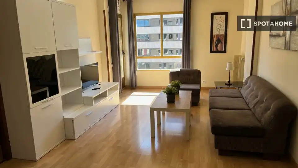 Living room of Flat for rent in Madrid  with Air Conditioner, Heating and Furnished
