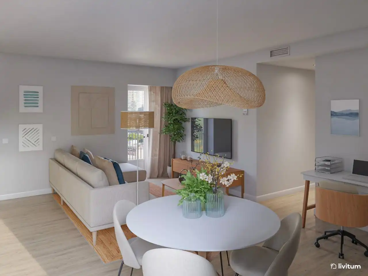 Sala d'estar de Pis de lloguer en Cádiz amb Aire condicionat i Moblat