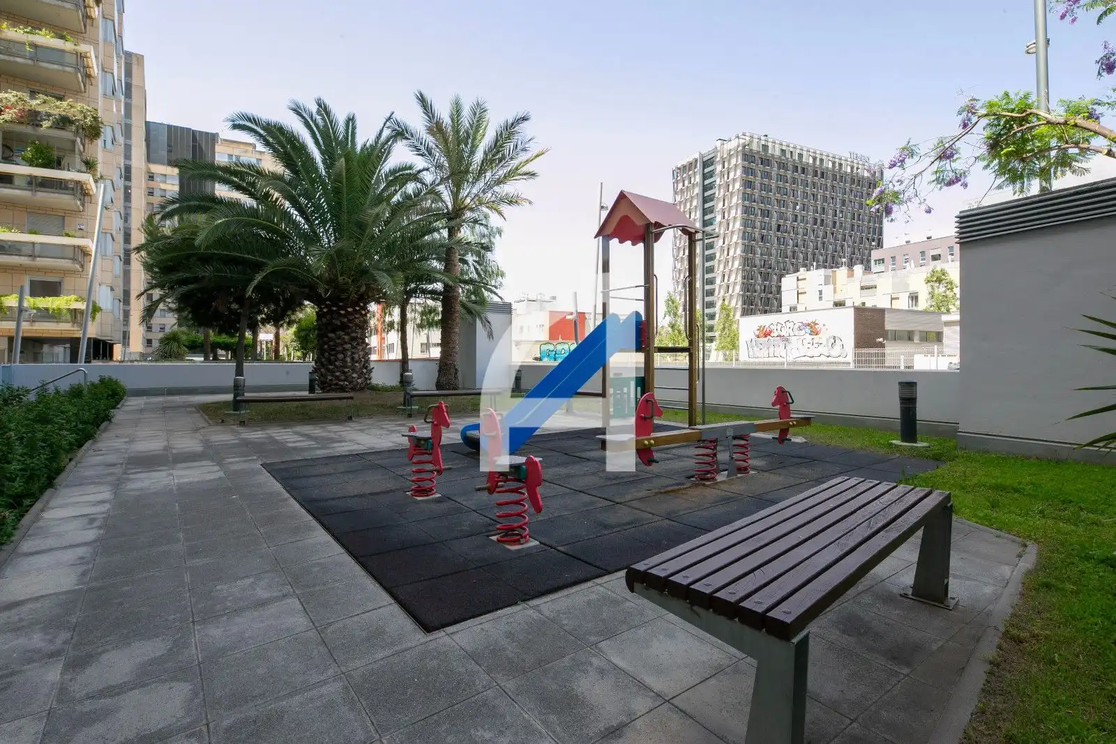 Terrasse von Dachboden zum Verkauf in Sant Adrià de Besòs mit Klimaanlage, Heizung und Parkett